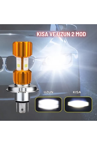 H4 Led Far Ampul 12-24v 6000k Beyaz Yüksek Performanslı Motosiklet Araba Led Ampul 1 Ad 12w/1500lm