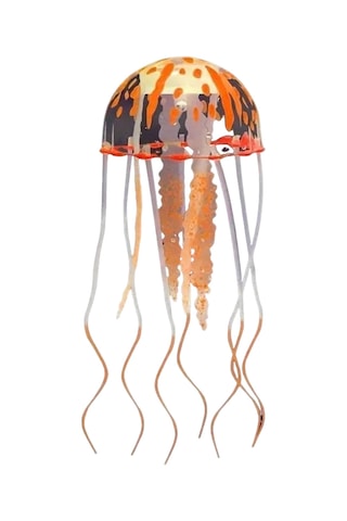 Youmex Küçük Turuncu Simülasyon Medusa - Akvaryum Dekorasyonu - Su Tankı Görünümü Güzelleştirici Figür