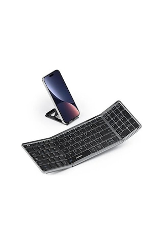 Seeda Tuş Takımlı Katlanabilir Bluetooth Klavye Black And Dark Grey