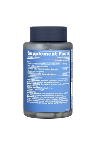 Prohealth Longevity Liposomal Nmn Resveratrol Tmg Pro Complete 90 Caps