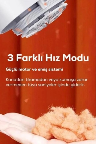 Şarjlı 2 Hızlı 6 Bıçaklı Tüy Ve Tiftik Temizleme Makinesi Belirtilmemis