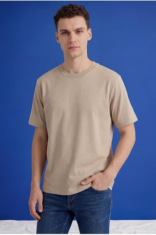 Freemen Erkek Oversize Tişört Nefes Alan Yumuşak Dokulu Terletmeyen Rahat Kalıp Basic-399 Bej