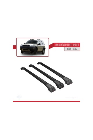 Land Rover Freelander 1998-2007 Arası İle Uyumlu Ace-1 Ara Atkı Tavan Barı Siyah 3 Adet Bar