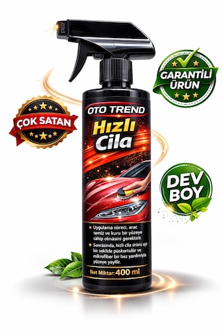 Oto Trend Hızlı Cila Sprey 400 Ml Araç Boya Parlatıcı, Hızlı Ve Kolay Uygulama, Parlak Koruma