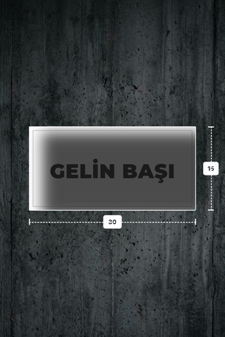 Gelın Başı Yazılı - Metal - Beyaz Renk - Kapı İsimliği - 30x15 Cm