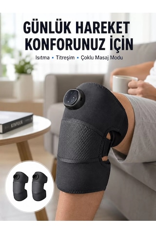 3 Seviyeli Titreşimli Isıtmalı Diz Bakım Masaj Cihazı Yeni Nesil Açık