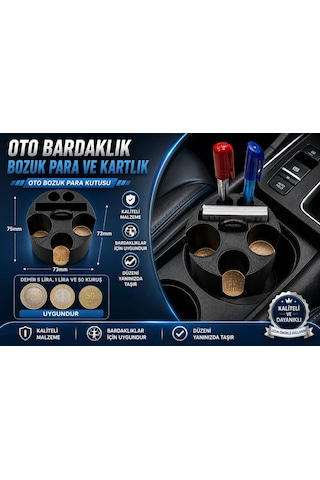 Oto Bozuk Paralık , Bardaklıkta Kullanılan Araç Bozuk Para Ve Kartvizitlik , Oto Bozuk Para Koyma Ye