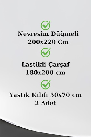 Conzaliza Çift Kişilik Nevresim Takımı Pamuklu Lastikli Çarşaflı Renkli Çok Renkli