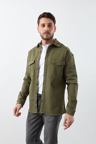 Erkek Oversize Jean Gömlek Haki 001