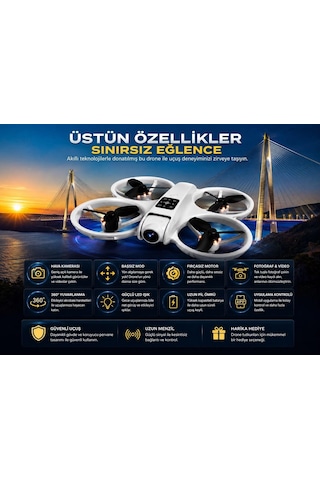 L88 Hd Kamera Ledli 360 Dönebilen Optik Akış Sabitleme Ve Başsız Modlu Drone