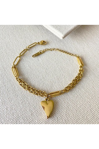 Kalp Açılır Bileklik 3'lü Çelik Set Çok renkli