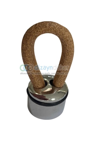 Deri Düğme İp Kulp Oring Tek Delikli Krom Taba