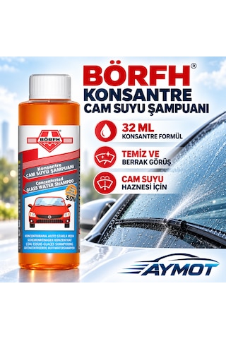 Börfh Konsantre Cam Suyu Şampuanı 32 Ml Berrak Görüş Ve Etkili Cam Temizliği