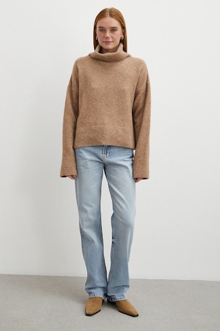 Yüksek Bel Straight Fit Jean Buz Mavisi Buz Mavisi