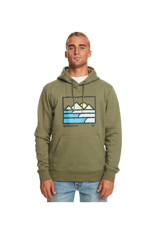 Quiksilver Landscape Lines Erkek Sweatshirt Yeşil S