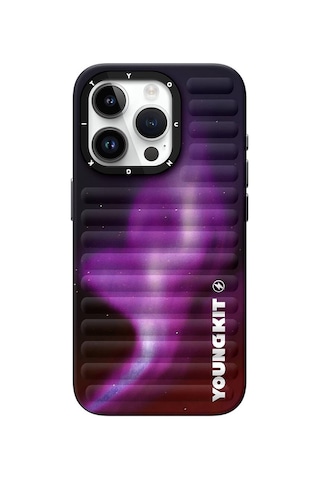 Apple Uyumlu iPhone 15 Pro Kılıf Kuzey Işıkları Desenli Youngkit Aurora Serisi Yeşil