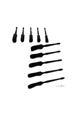 5'li Siyah Renk Farklı Boylarda Detay Temizlik Fırçası - Piano Black 1 Adet