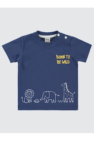 Civil Baby Erkek Bebek 3'lü Tişört Set 6-18 Ay Lacivert Lacivert