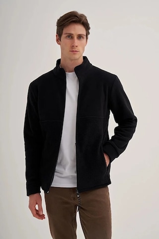 Cazador Caz 5127 Dik Yk. Polar Sweat Hırka Siyah Siyah