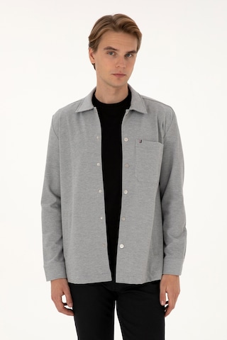 U.S. Polo Assn. Erkek Gri Örme Gömlek 50308470-vr024