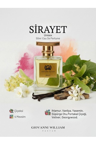 Sirayet Erkek Yazlık Parfüm Güçlü Kalıcı Yayılımlı Ihlamur Çiçeği, Bal, Yasemin Çiçeksi