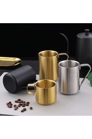 Cbtx 200 Ml 304 Paslanmaz Çelik Çift Katmanlı Yalıtımlı Kupa Çocuk Damla Geçirmez Su Bardağı Kahve Kupa Gümüş