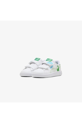 Puma Smash 3.0 Dino Çocuk Beyaz Spor Ayakkabı 405637
