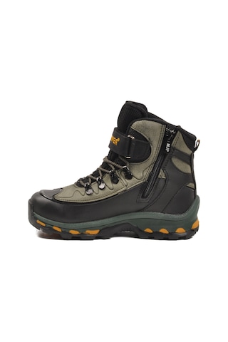 Mc Jamper Siyah Haki Polarlı Kaymaz Fermuarlı Unisex Outdoor Çocuk Bot 2115 F Siyah-haki