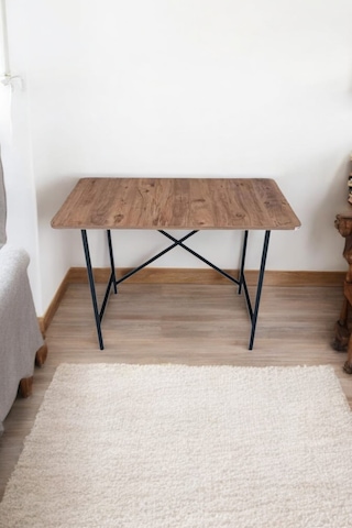 Orlando Metal Ayaklı Çalışma Ofis Bilgisayar Masası Ahşap Masa Kahverengi