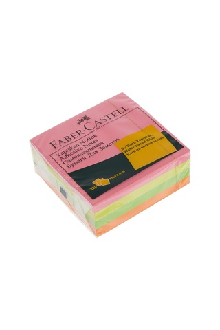 Faber-castell Yapışkan Notluk 75x75mm, Karışık Fosforlu Renkli Küp 1