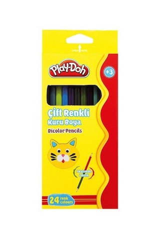 Play-Doh 24 Renk 12'Li Bicolor Kuruboya Kalemi