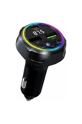 Araç Fm Vericisi Bluetooth 5.0 Hızlı Şarj Type-c Ve Çift Usb 48w Çıkış