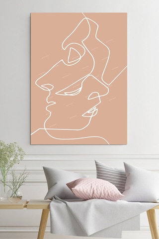 Yüzler ve Suretler Minimalist Modern Sanatsal Kanvas Tablo 50 x 70 s
