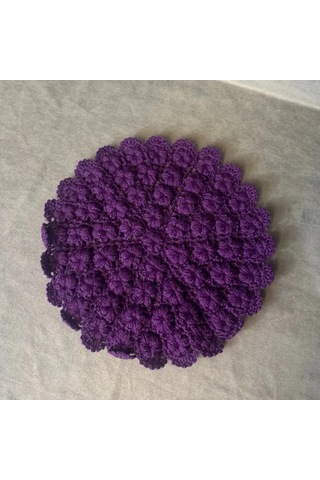 Uretti - Yıldız 7202 - El Örgüsü Mor + Kırmızı + Beyaz 3'lü Lif Seti