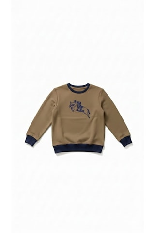 Coupon Çocuk Sweatshirt / Logo Baskılı Kahve