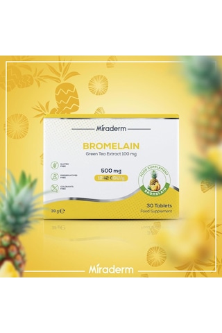 Miraderm Pharma Miraderm Bromelain 500mg 30 Tablet