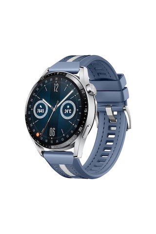 Huawei Watch Gt3 Pro Gt3 Gt2 46mm Sportstripe Örgü Desen Metal Tokalı Silikon Akıllı Saat Kordonu
