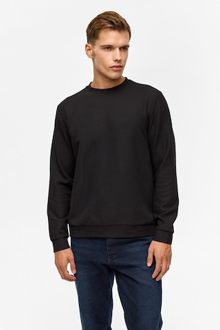 Süvari Siyah Regular Düz Bisiklet Yaka Sweatshirt-38793 Siyah