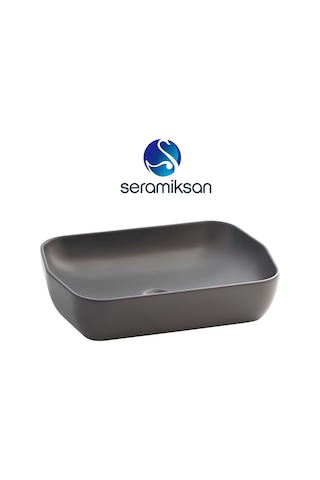 Seramiksan Tezgahüstü Lavabo Mat Antrasit 55 CM