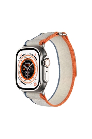 Apple Uyumlu Watch Ultra 49mm Hasır Kordon Zore Krd-106 Strap Kayış-siyah