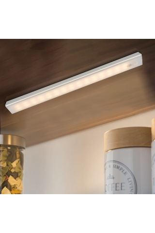 Suofeng Köşegen Usb Şarjlı Dolap Lambası - 120 Kişi+ışık Sensörü, Sürekli Aydınlatma, 300lm, 2000mah, Tekli Paket Beyaz