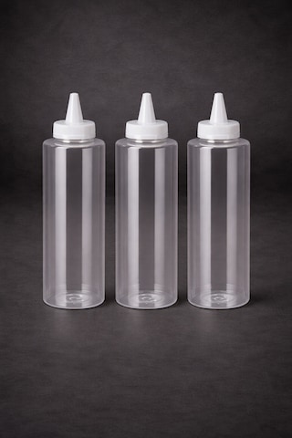 Sosluk Sıkma Şişesi 3 Adet 750 Ml Bpa Free Yağ, Sos Şişesi Endüstriyel Kullanım Şeffaf