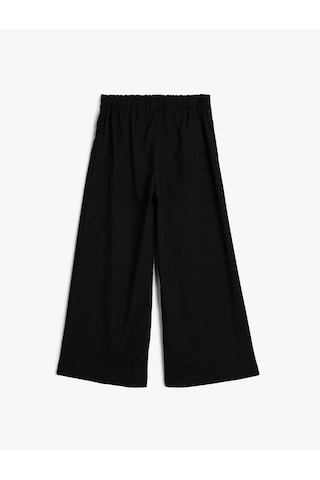 Koton Geniş Paça Pantolon Beli Lastikli Siyah 5wkg40026aw Siyah