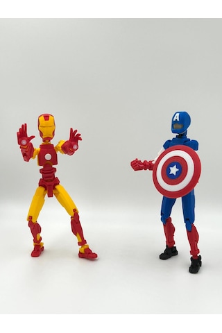 Ironman & Captain America Ikili Marvel Kahraman 3d Baskı Dummy Figür Seti