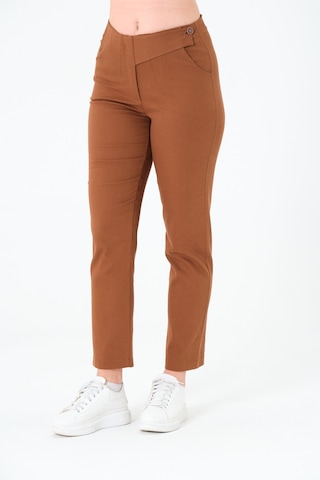 Sortie Collection Tek Düğmeli Gabardin Pantalon Kahverengi