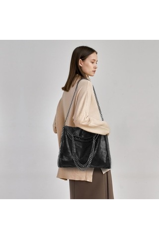 Omuz Çantası Kadın Zincir Lüks El Çantası Zincir Yumuşak Çanta Çapraz Askılı Çanta Kadın El Çantası Siyah Diğer