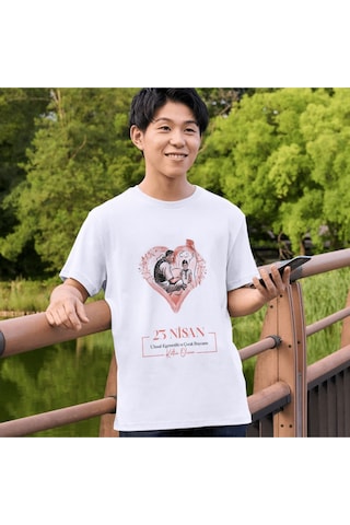Alpşan Ticaret 23 Nisan Tişört 23 Nisan T-shirt Beyaz Çocuk Yetişkin Tişört Unisex T-shirt Çocuk Bayramı 55 Beyaz
