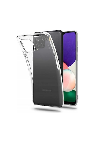 Samsung Galaxy M22 ile Uyumlu Kapak 1mm Süper Silikon Şeffaf Kılıf