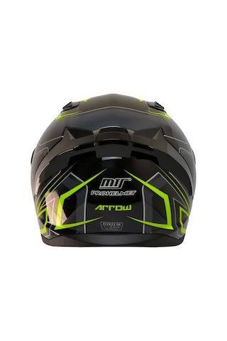 Motoanl Ece 22.r06 Sertifikalı Double Vizör Full Face Kask Arrow Siyah Sarı