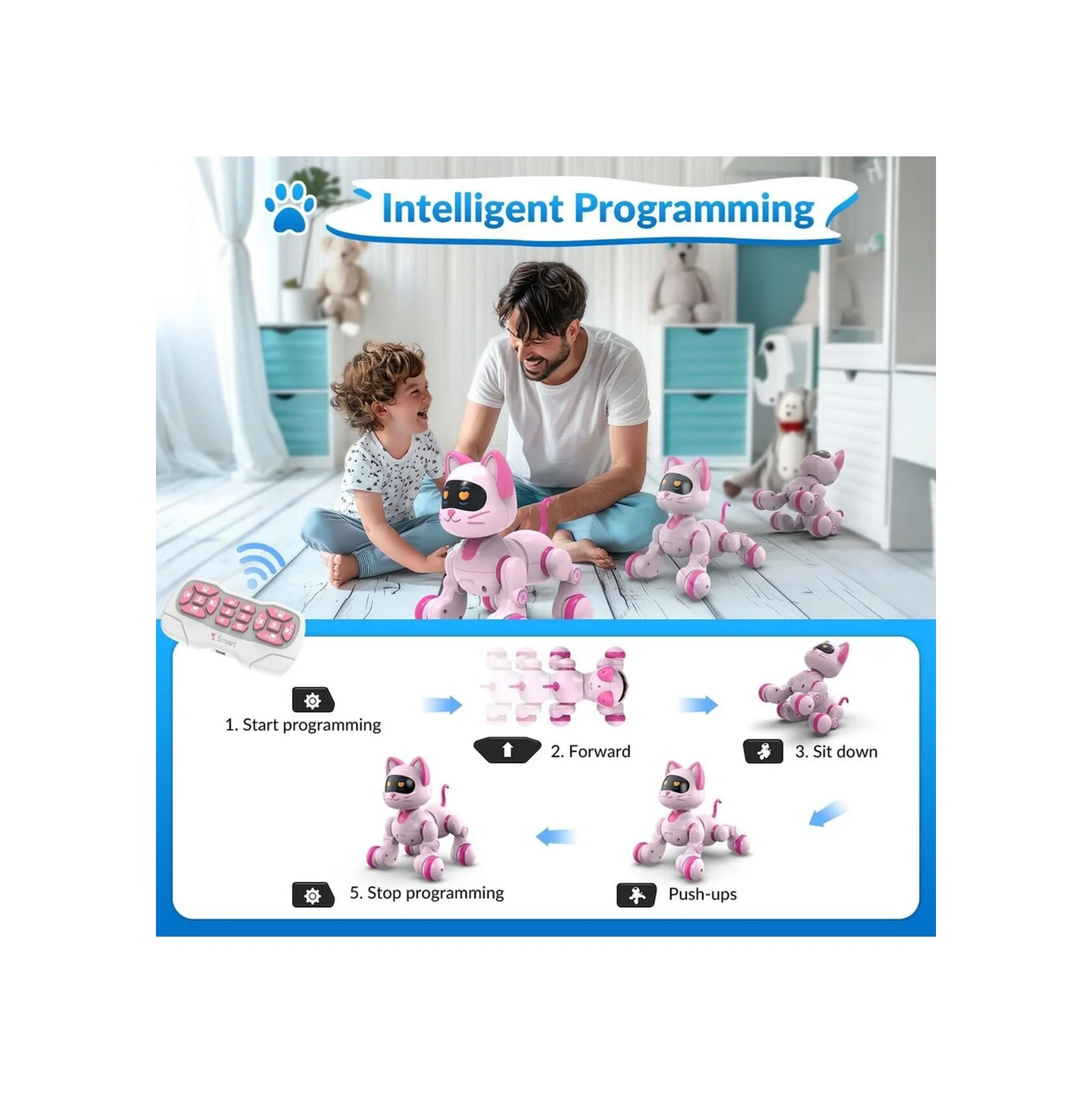 Seher Oyuncak Işıklı Sesli Şarjlı Robot Kedi Item Kod : Sh40194 Mor